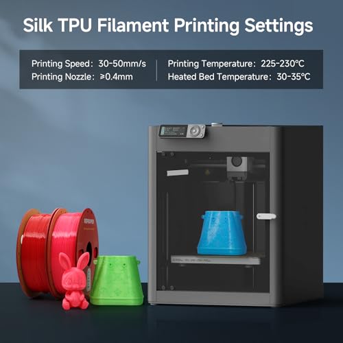 Image of Reprapper Silk TPU Filament, 95A Shore Hardness, 1kg TPU 1.75mm, Elastic 3D Printer Filament, Flexible & Soft Filament for 3D Printer (± 0.03mm) 2.2lb, Blue