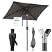 Sekey Aluminum Sonnenschirm mit Kurbel und Knicker, 200 × 300 cm Sonnenschirm Balkon, Rechteckig für Balkon Garten & Terrasse Sonnenschutz UV 50+