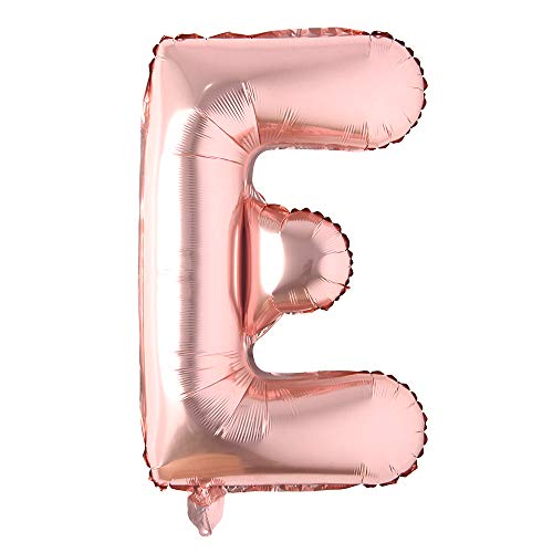 Rose Gold 32 inch Letter Balloons Alphabet Balloons Foil Mylar Party Wedding Bachelorette Birthday Bridal Shower Graduation Anniversary Celebration Decoration (32 INCH ROSE GOLD E)
