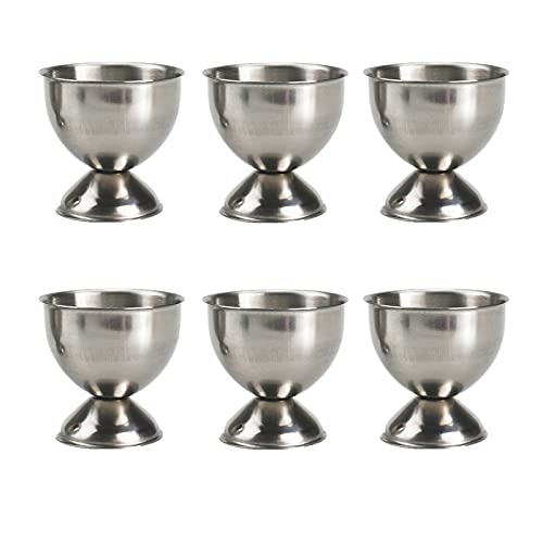 LERTREE 6 Pcs Egg Cups Soft Boiled Egg Stand Holder Stainless Steel Egg Cup Tray Home Kitchen Supplies