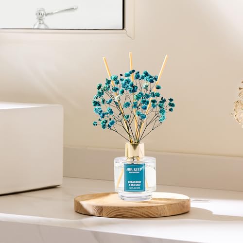 Airkeep Reed Diffuser Set of 3,Clean Linen Ocean Mist&Sea Salt Lavender Eucalyptus Oil Reed Diffusers for Bedroom Living Room Office Aromatherapy Oil Reed Diffuser for Gift 50ml x 3 - Thumbnail 3