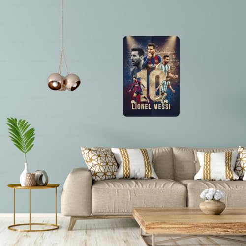 Image of Zesta Bathroom Decor Items Washroom Decor Tin Sign | Aesthetic Posters Wall Poster for Bedroom | Magnetic Cafe Decoration Items /Restaurant Decorations Items | Quirky Home Decor Bar Accent (Messi (2))