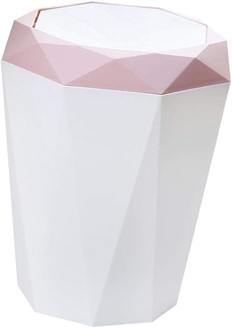 Amazon Freneci ヒンジ付き蓋付きのゴミ箱 12lのプラスチック製ゴミ箱 ピンク フタ付きゴミ箱 オンライン通販