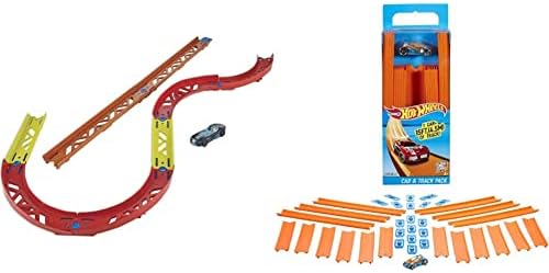 Hot Wheels Track Builder Pack Assorted Long Jump Stunt Pack Connecting Sets Ages 4 and Older, GLC89