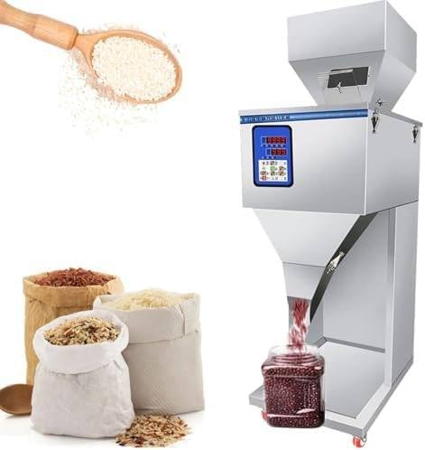 Macchina riempitrice per polveri da 200 W: questa macchina riempitrice automatica per polveri riempie in modo efficiente diverse particelle, polveri e granuli, ed è progettata per vari materiali e contenitori di imballaggio. Il range di riempimento regolabile da 10 a 999 grammi si adatta a diverse esigenze.