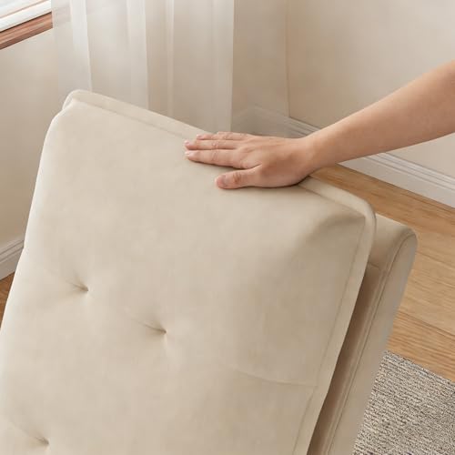 Sillón Plegable Terciopelo Beige miniatura 5