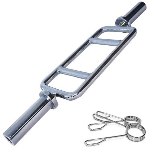FITNESS MANIAC 34" Barbell Solid Olympic Chrome Tricep Hammer Curl Fitness Gym Weight Bar Home Gym Weightlifting Exercise Training Bars Powerlifting 34 Inches by FITNESS MANIAC - Image 8