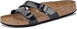 birkenstock schwarz glänzend abriebfeste Laufsohle aus elastischem, langlebigem EVA Kunststoff