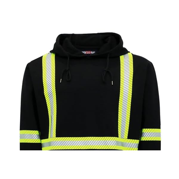 BOCOMAL FR Hoodies Pullover High Visibility 7.5oz Lightweight Non Fleece Hi vis Flame Resistant Reflective Hooded Sweatshirts - Image 5