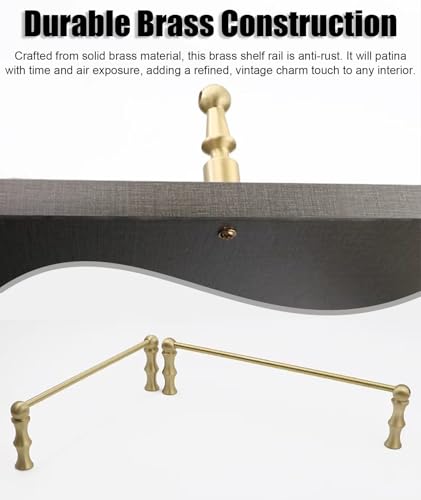 Barra protectora de latón para estantes con tope anticaída elegante 4