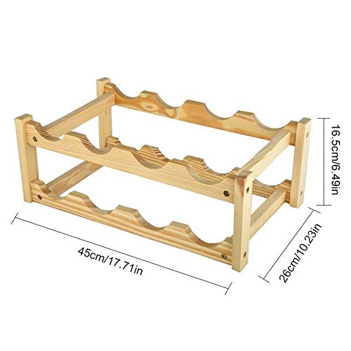 Soporte clásico para 8 botellas de vino de madera miniatura 6