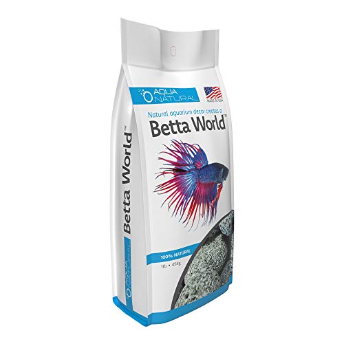 Image of Aqua Natural Betta World - Mini Lava 1lb, Gravel /Rocks /Substrate for Fish Tank /Bowl, White and Black and Grey