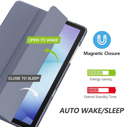 Image of MoKo for Samsung Galaxy Tab A11 Plus / A11+ Case 11 Inch 2026, Galaxy Tab A9 Plus / A9+ Case 11 Inch 2024, Slim Stand Hard PC Translucent Back Shell Smart Cover, Auto Wake /Sleep, Haze Purple
