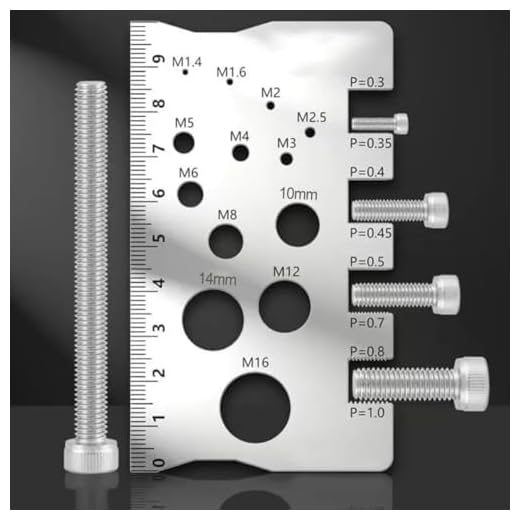 Screw Measuring Tool Stainless Steel Thread Gauge Ruler for Bolt Nut Size Measurement Hardware Tool for Home Workshop Use