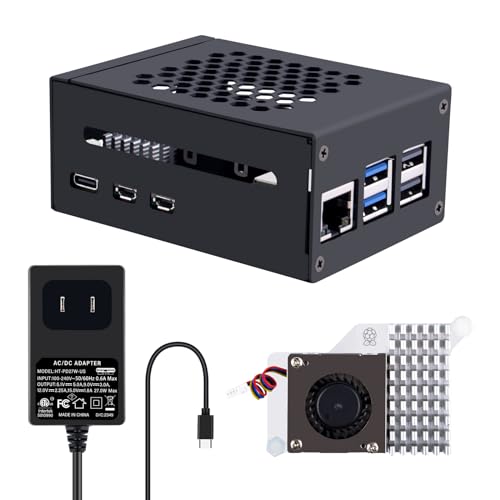 GeeekPi Raspberry Pi 5 ^P[XA Raspberry Pi 5 ANeBuN[[tARaspberry Pi 5 P[XAUSB-C d 27W tARaspberry Pi 5 1GB/2GB/4GB/8GB pR