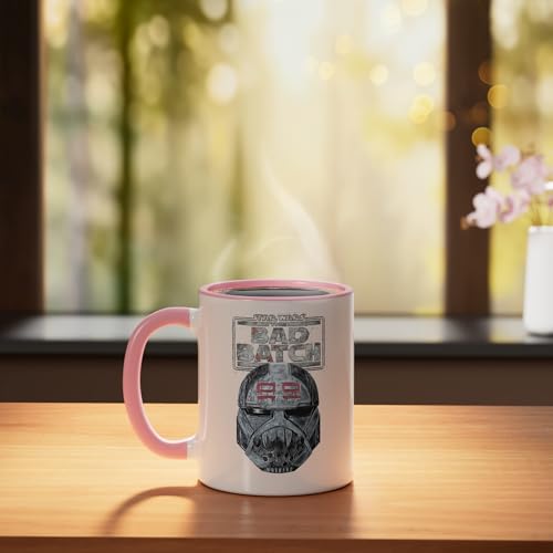 Taza cerámica Star Wars The Bad Batch Wrecker casco rosa/blanco miniatura 3