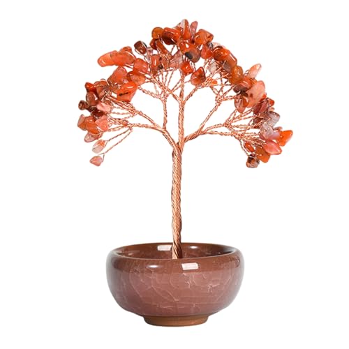 装飾ミニチュアクリスタル盆栽ツリー飾り富を誘致するための宝石付き幸運幸運スピリチュアルギフト装飾風水金のなる木