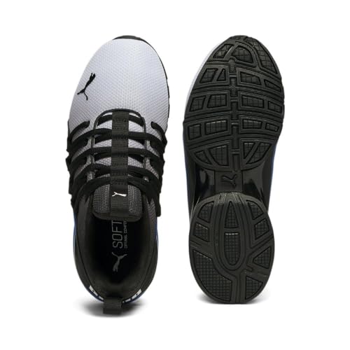 Image of PUMA Kids Boys Axelion Mesh Printed Fade Lace Up Sneakers Shoes Casual - Black, White