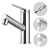 [Elegantes Aussehen und hochwertige verarbeitung] Die Badarmatur besteht aus solidem Messing. Die sehr glatte verchromte Oberfläche ist widerstandsfähig, robust und pflegeleicht. Diese schöne Armatur hat modernes Design mit Retro-Stil-Griff gut kombiniert.
