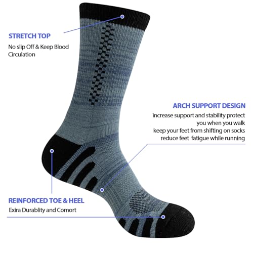 JOYNÉE 8 Pairs Mens Crew Athletic Work Long Socks Calf Cushioned Socks for Sports Running Workout Gym,Multicolor 1,Sock Size:13-15 by JOYNÉE - Used condition - Image 4