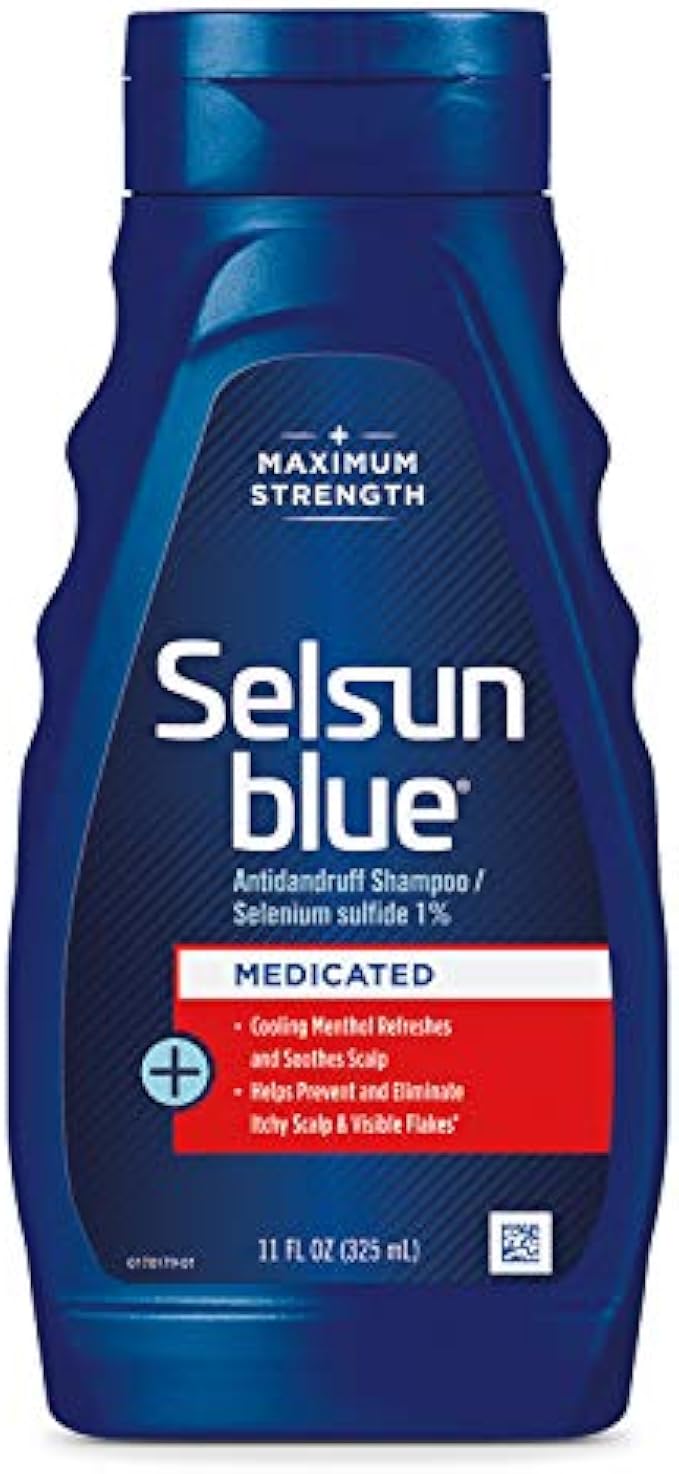 Selsun Blue Medicated Anti-dandruff Shampoo with Menthol, 11 fl. oz., Maximum Strength, Selenium Sulfide 1%