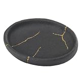 Nicole Miller - Soap Dish, Resin Countertop Accessories, Dorm Room Essentials (Sydney Collection, Black/Gold)