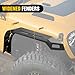 Nilight JL JT Wide Flat Front Fender Flares for 2018 2019 2020 2021 2022 2023 2024 2025 Jeep Wrangler JL JLU&Gladiator JT 2Pcs Off-Road Wheel Fenders w/LED Lights Turn Signal Lights DRL
