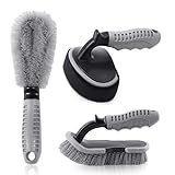 Dallfoll 3PCS Cepillos de Llantas, Brochas para Detalla de Ruedas para Limpiar Neumáticos, con Brocha de Rueda, Cepillo de...