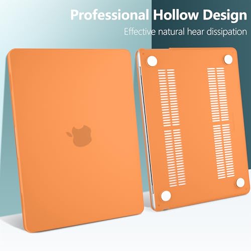 Image of DONGKE Compatible with MacBook Air 13.6 inch Case M4 M3 M2 2025 2024 2023 2022 A3240 A3113 A2681, Plastic Hard Shell & Keyboard Cover for MacBook Air M4 13 inch Case, Matte Cosmic Orange