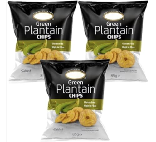 Green Plantain Chips Gluten Free High in Fibre Salted 85g Premium Snack 3-Pack