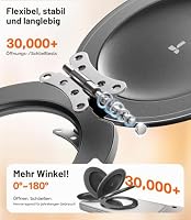 TORRAS 2025 Upgrade (Gen 7.0) magnetischer Telefongriff Ring Stativhalter, bequemer Silikonring, kompatibel mit MagSafe-Zubehör 4-in-1 Ständer für iPhone 17 Pro Max 16 14 13 Android,schwarz – Ansicht 4