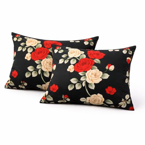 Image of DECORUM Cloud Cotton Double Bedsheet Floral Print with 2 Pillow Covers | 244 TC | Ultra Soft Feel | Premium Comfort | Breathable & Skin Friendly | for Bedroom (90 x 90 Inches)