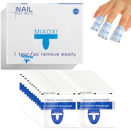 MUSILAN 200 Pack Cotton Nail Polish Remover Pads - Individually Wrapped Quick Acetone Nail Polish Remover Pads Wipes, Easy Cleaner Nail Cleaner Pads Soak Off Remover - UV Gel Clear Nails Care Tools