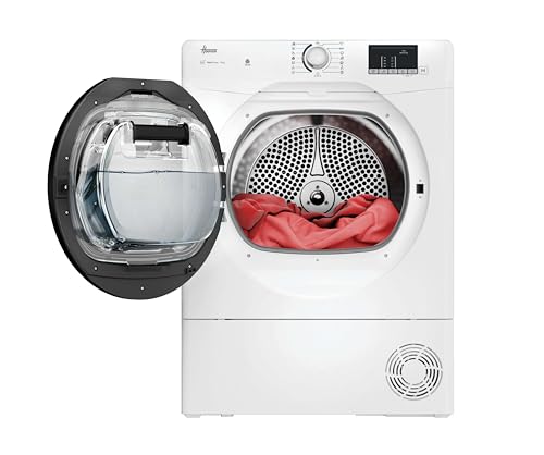 Hoover H-DRY 350 Asciugatrice 8 Kg, Pompa Di Calore, Libera Installazione, 85 X 60 X 58,5 Cm (Axlxp), Classe D, Controllo Wi-Fi + Ble, App Hon, 16 Programmi, Bianca - Hr EH8N2DBE-S - 2
