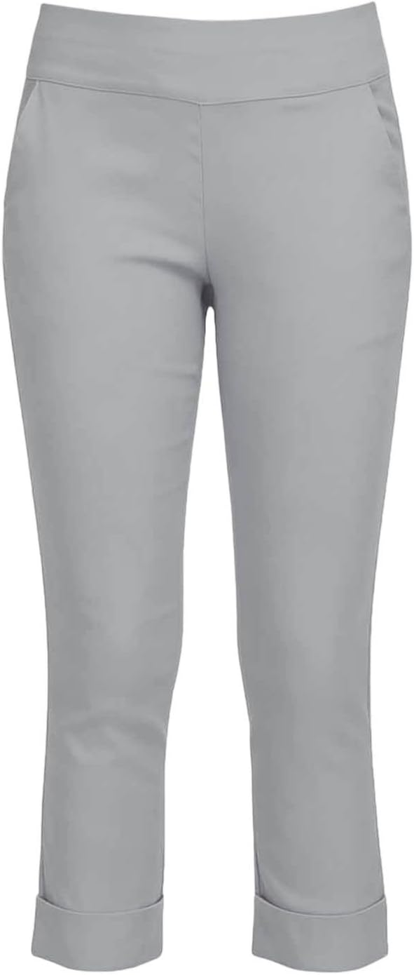 Stretchy Work Pants for Women Pull on Dress Crop Pants for Women High Waisted Business Casual Outfits with Pockets