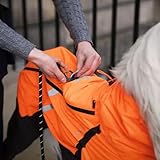 Non-Stop Dogwear Fjord Regenmantel Overall, Reflektierend, Orange-Schwarz, Wasserdichter Hundemantel mit 3M Details (65)