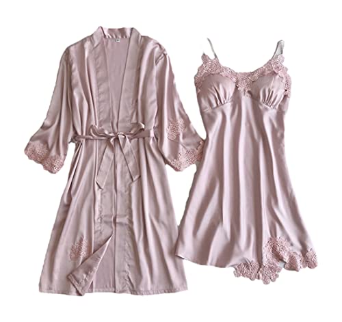 Ensemble de chemise de nuit grise en dentelle Haitpant, finitions haute couture