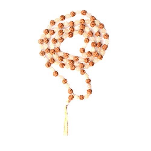 Mala Rudraksha rituel de yoga et bien-être quotidien avec pierres naturelles