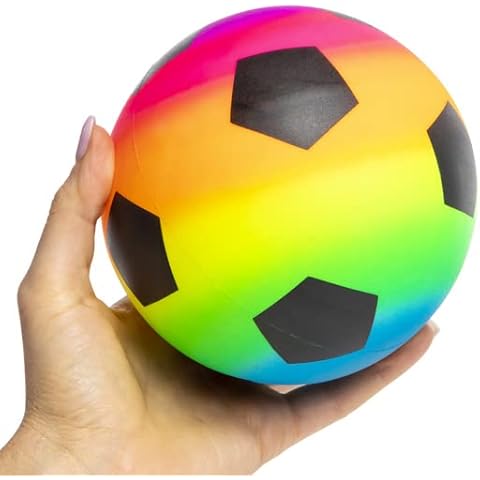 6 x MINI SOFT FOAM FOOTBALL Sponge Outdoor Indoor Foot Ball Footballs NEON assorted colour design Cover