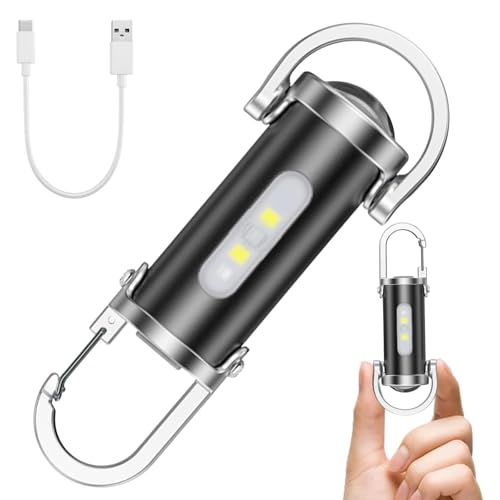 TaimeiMao 1200LM Mini linterna llavero, Linterna Llavero LED Recargable USB, Mini Linterna LED Ultrabrillante, Mini llavero superbrillante, para el hogar, viajes, camping