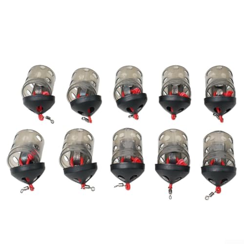 Eawfgtuw Swim Feeder Plastic Fishing Bait Basket with Thumb Release System for Groundbait Maggots River Block End Terminal Tackle Groundbait Feeder Catfish Feeder 10pcs - Image 4