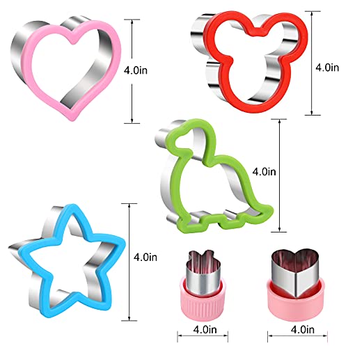 Sandwiches Cookie Cutter Set,Mouse & Dinosaur & Heart & Star Shapes Sandwich Cutters Cookie Cutters Vegetable Cutters-Food Grade Cookie Cutter Stamps Mold Decorate Food For Kids #TOP1