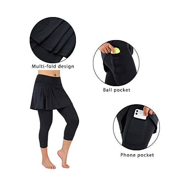 Turnhier-Womens-Skirted-Leggings-with-Skirts-Tennis-Skirted-Leggings-for-Women-with-Pockets Turnhier Women's Skirted Leggings with Skirts Tennis Skirted Leggings for Women with Pockets