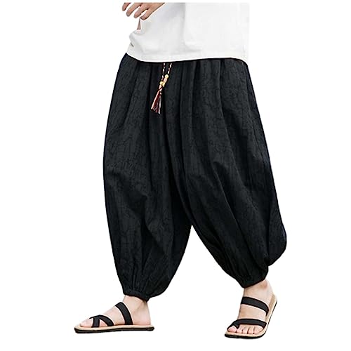 Pantalon coupe ample homme sarouel respirant imprimé craquelé mode