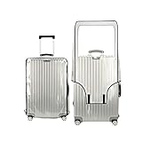 RyanDesign Transparent PVC Luggage Cover, 22 Inch Suitcase Protector, Waterproof, Scratch-Resistant with Dual Openings and Magic Tape