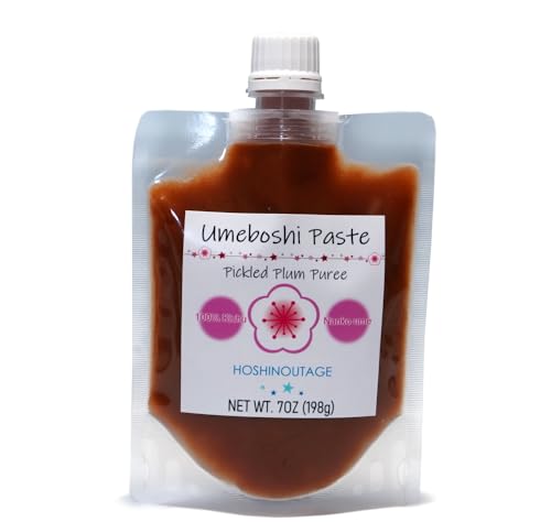 HOSHINOUTAGE Umeboshi Paste 7oz (198g), Japanese Pickled Plum Puree Made with 100% Kishu Nanko Ume, Authentic Ume Paste for Rice Balls, Sushi, Sauces & Japanese Cooking