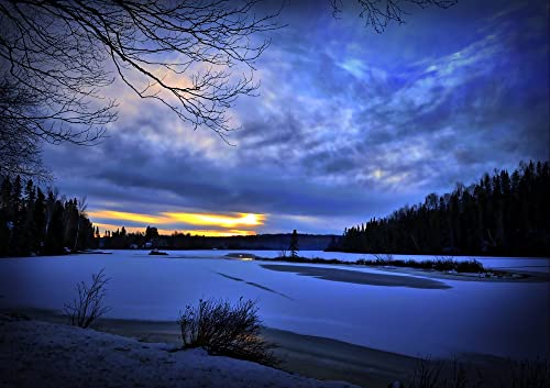 Preisvergleich Produktbild HANSEPUZZLE 33937 - Winterlandschaft Puzzle 130 Teile / Natur Puzzle mit hochwertiger Puzzle Aufbewahrung: Kartonbox und wiederverschließbarem Beutel / Puzzle-Maße: 28,7 x 20 cm