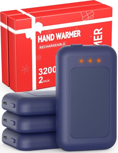 Jerritte Electric Hand Warmers Rechargeable 4 Pack, Rechargeable Hand Warmer, 16 Hrs Portable Hand Warmer for Outdoor Camping Hunting Golf Accessories, Gifts for Women Men Blue