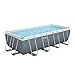 Produktbild Bestway® Power Steel Ersatz Frame Pool ohne Zubehör 488 x 244 x 122 cm, Marmor-Optik (Schiefergrau), eckig