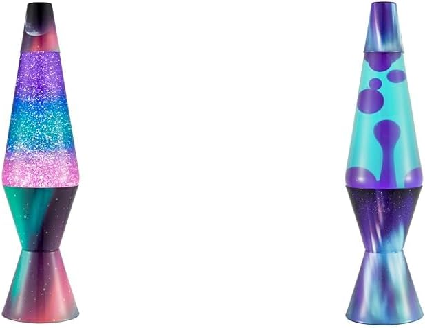 Lava Original Lamp - 14.5" Polar Glimmer - Silver Glitter & Original Lamp - 14.5" Aurora Borealis - Purple Wax and Teal Liquid - Home Décor Motion Light - 2047